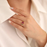 14k Gold | Ruby & Sapphire Reversible Ring