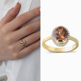 14k Gold | Oval Diaspore Gemstone Ring