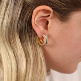 14k Gold | Two Color Hoop Earrings