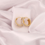 14k Gold | Two Color Hoop Earrings