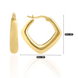 14k Gold | Bold Oval Triangle Hoop Earrings