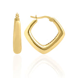 14k Gold | Bold Oval Triangle Hoop Earrings