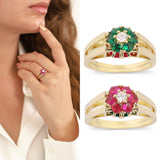 14k Gold | Sapphire & Ruby Reversible Ring