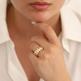 14k Gold | Marquise Shaped Dome Ring