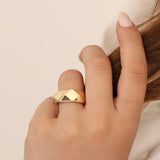 14k Gold | Geometric Shaped Thick Statement Ring