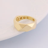 14k Gold | Geometric Shaped Thick Statement Ring