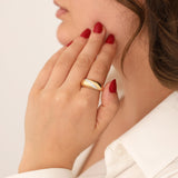 14k Gold | Diagonal Stripe Oval Ring