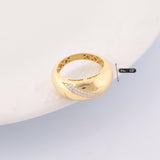 14k Gold | Diagonal Stripe Oval Ring