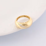 14k Gold | Diagonal Stripe Oval Ring