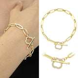 14k Gold | Paperclip Bracelet with Toggle Clasp