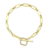 14k Gold | Paperclip Bracelet with Toggle Clasp