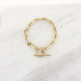 14k Gold | Paperclip Bracelet with Toggle Clasp