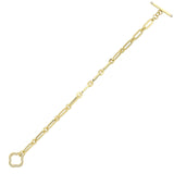 14k Gold | Paperclip Bracelet with Toggle Clasp