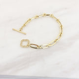 14k Gold | Paperclip Bracelet with Toggle Clasp