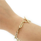 14k Gold | Paperclip Bracelet with Toggle Clasp