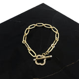 14k Gold | Paperclip Bracelet with Toggle Clasp