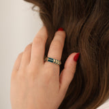 14k Gold | Green Laurel Leaf Ring