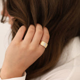 14k Gold | Striped Band Ring