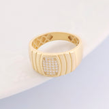 14k Gold | Striped Band Ring