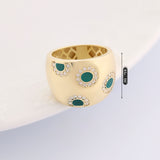 14k Gold | Green Floral Dome Ring