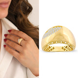 14k Gold | Chunky Curved Dome Ring