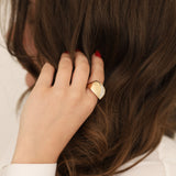 14k Gold | Chunky Rectangular Dome Ring