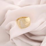 14k Gold | Chunky Rectangular Dome Ring