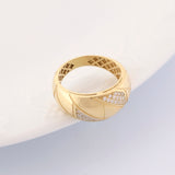 14k Gold | Stripe Bold Textured Fore Finger Ring