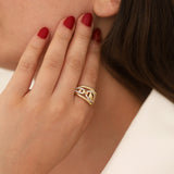 14k Gold | Geometric Shaped Engraved Ring