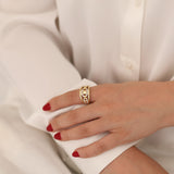 14k Gold | Geometric Shaped Engraved Ring