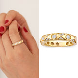 14k Gold | Eye Shaped Geometric Design Ring