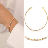 14k Gold | Cubic Design Foxtail Chain Bracelet