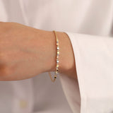 14k Gold | Cubic Design Foxtail Chain Bracelet