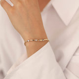 14k Gold | Cubic Design Foxtail Chain Bracelet