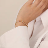 14k Gold | Cubic Design Foxtail Chain Bracelet