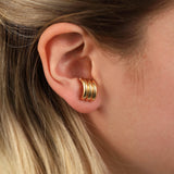 14k Gold | Tri Semi Circles Earrings