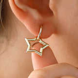 14k Gold | North Star Drop Earrings