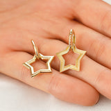 14k Gold | North Star Drop Earrings