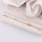 14k Gold | Foxtail Bracelet with Large Gold Beads