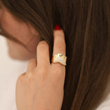 14k Gold | Inclined Fore Finger Ring