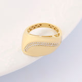 14k Gold | Inclined Line Statement Ring