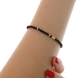 14k Gold | Onyx Eternity Beaded Bracelet