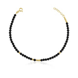 14k Gold | Onyx Eternity Beaded Bracelet