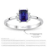 8k - 14k - 18k Gold | Baguette Cut Sapphire Ring with Diamonds