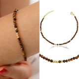 14k Gold | Tiger Stone Eternity Beaded Bracelet