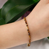 14k Gold | Tiger Stone Eternity Beaded Bracelet