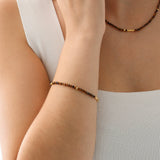 14k Gold | Tiger Stone Eternity Beaded Bracelet