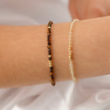 14k Gold | Tiger Stone Eternity Beaded Bracelet