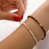 14k Gold | Tiger Stone Eternity Beaded Bracelet