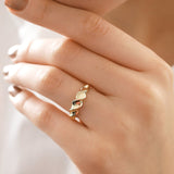 14k Gold | Dome Spiral Wavy Ring